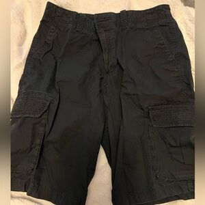 Men’s black cargo shorts.  Worn only a couple times.  Size 34